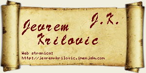 Jevrem Krilović vizit kartica